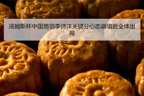 汤姆斯杯中国男羽李诗沣关键分心态崩塌致全体出局